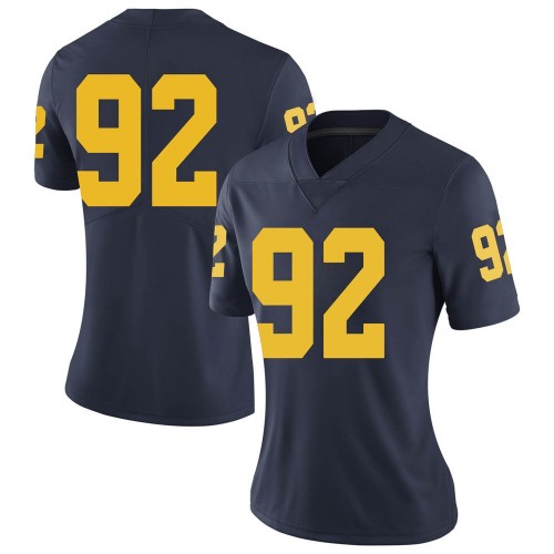 Phillip Paea Michigan Wolverines Women's NCAA #92 Navy Limited Brand Jordan College Stitched Football Jersey SCM7254XQ